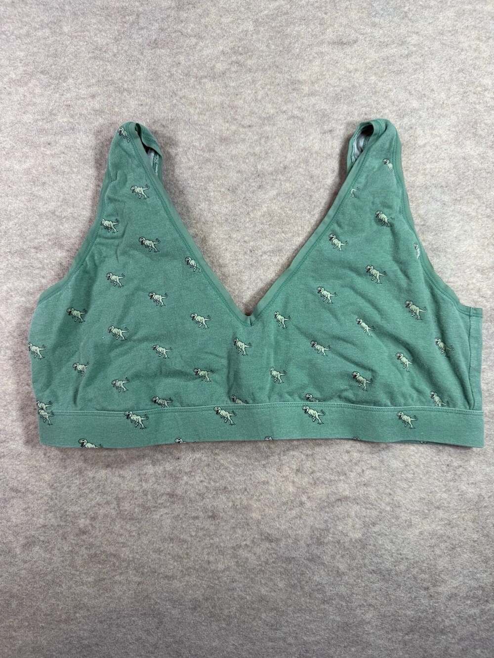 MeUndies Stretch Cotton V-Neck Bralette with Dinosaur Print